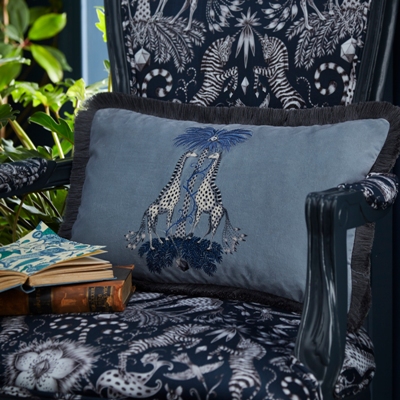Kruger Blue Rectangle Cushion