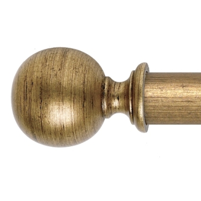 Museum 35mm Pole Set in Antique Gilt with Ball Finial