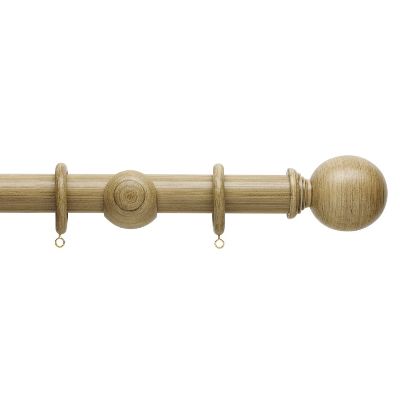 Hallis Origin Wooden Curtain Pole 35mm Shale with Ball Finial