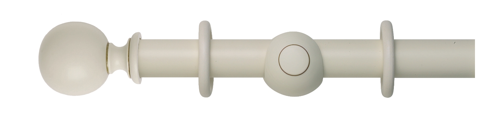 Museum 35mm Pole Set in Antique White with Ball Finial