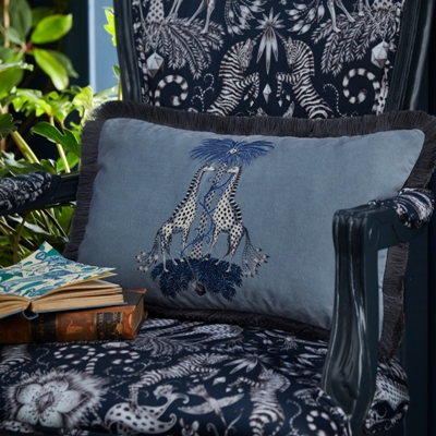 Kruger Blue Rectangle Cushion