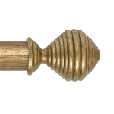 Museum 35mm Pole Set in Antique Gilt with Dune Finial