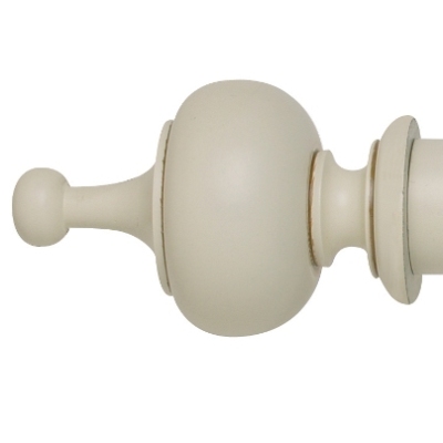 Museum 35mm Pole Set in Antique White with Boudoir Finial