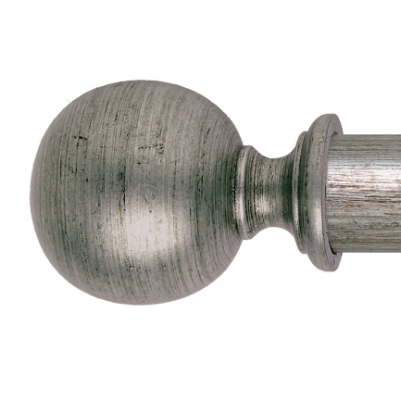 Museum 35mm Pole Set in Antique Silver with Ball Finial