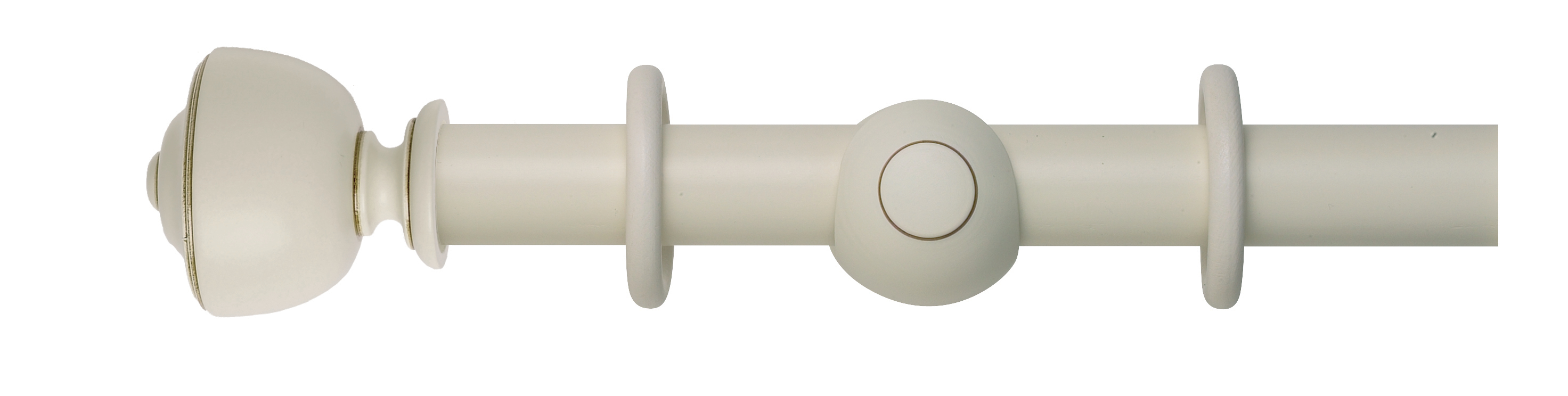 Museum 35mm Pole Set in Antique White with Asher Finial
