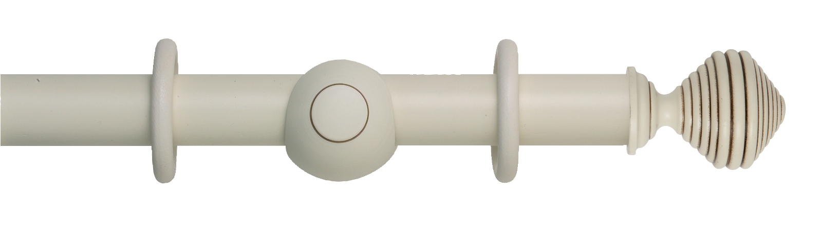Museum 35mm Pole Set in Antique White with Dune Finial